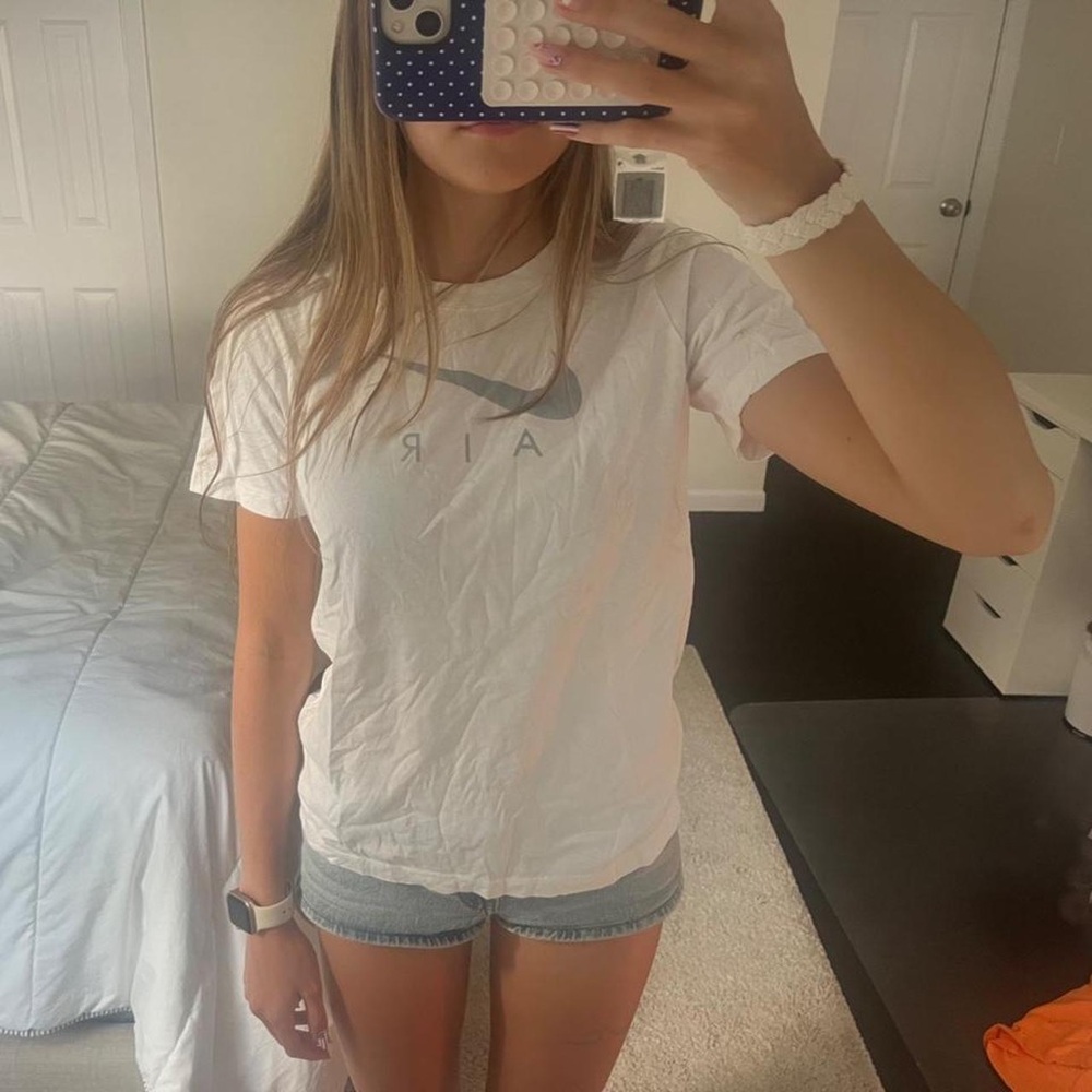 Nike White Short Sleeve Air Swoosh Tee - Women's Casual Top